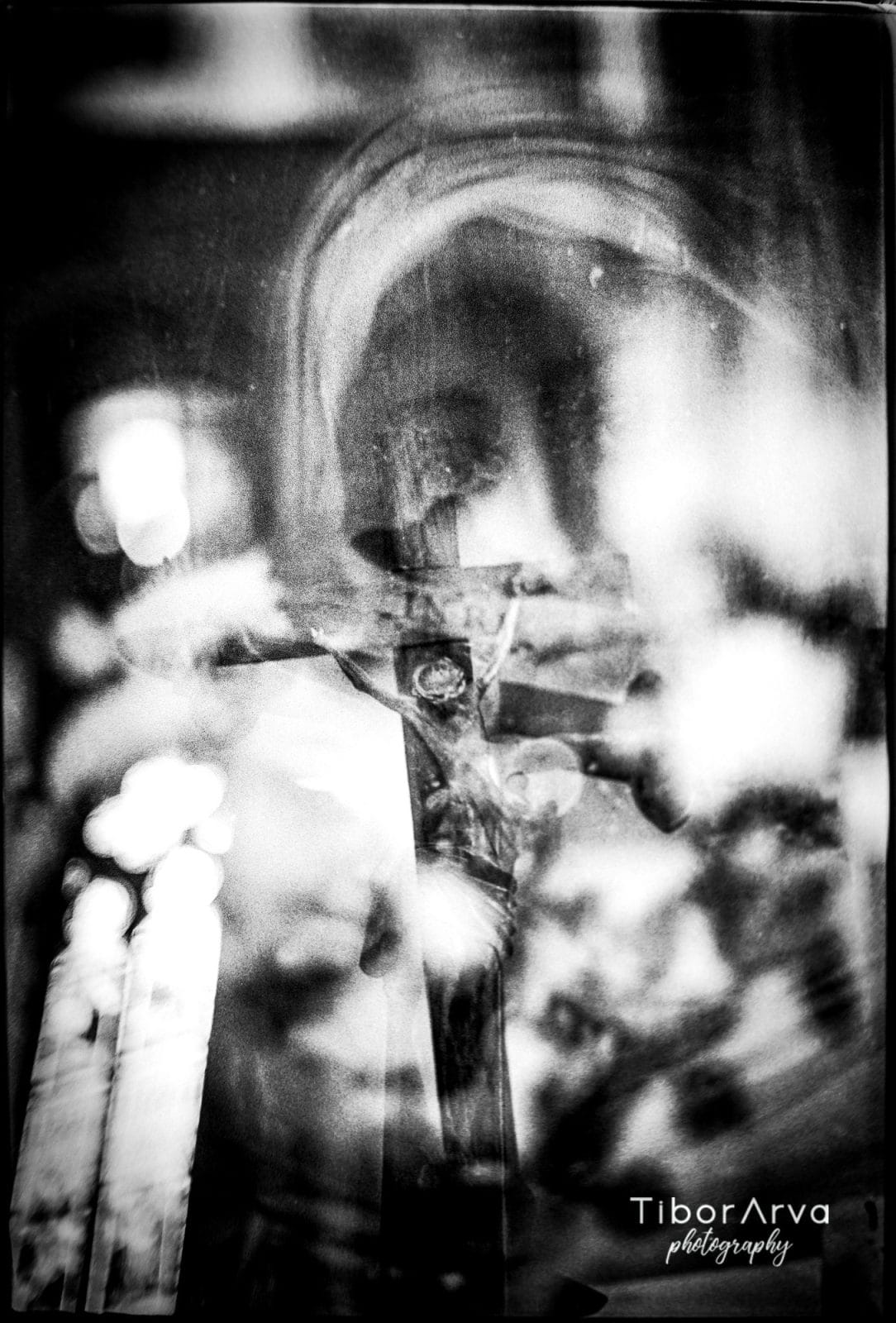 Divine Distortion - Dreamlike multiple exposure darkroom print by Tibor Arva